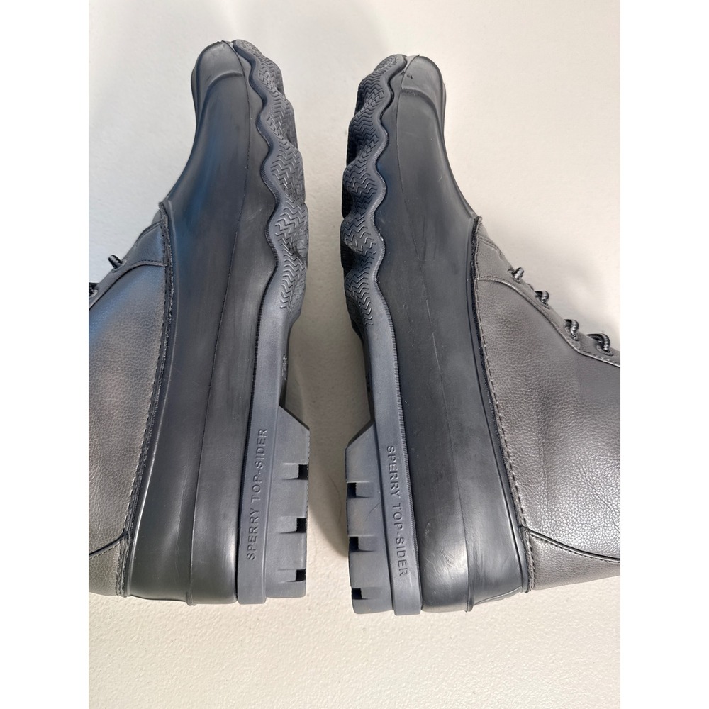 Sperry Top-Sider Avenue Duck Boots Charcoal Black Water Resistant Rain bootSz 13 - Picture 3 of 13